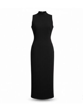 Massimo Dutti Women’s Black Sleeveless Midi Sheath Dress Size M